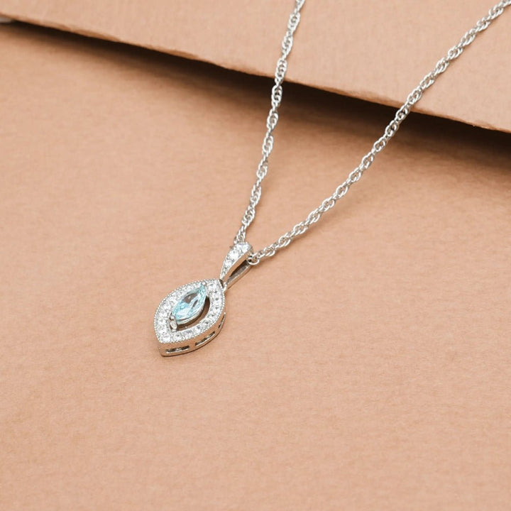 Silver Blue Ice Drop Chain Pendant - tassyasilver.com