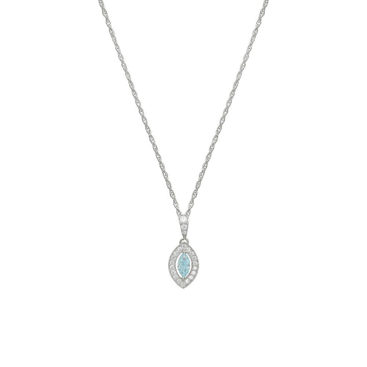Silver Blue Ice Drop Chain Pendant - tassyasilver.com