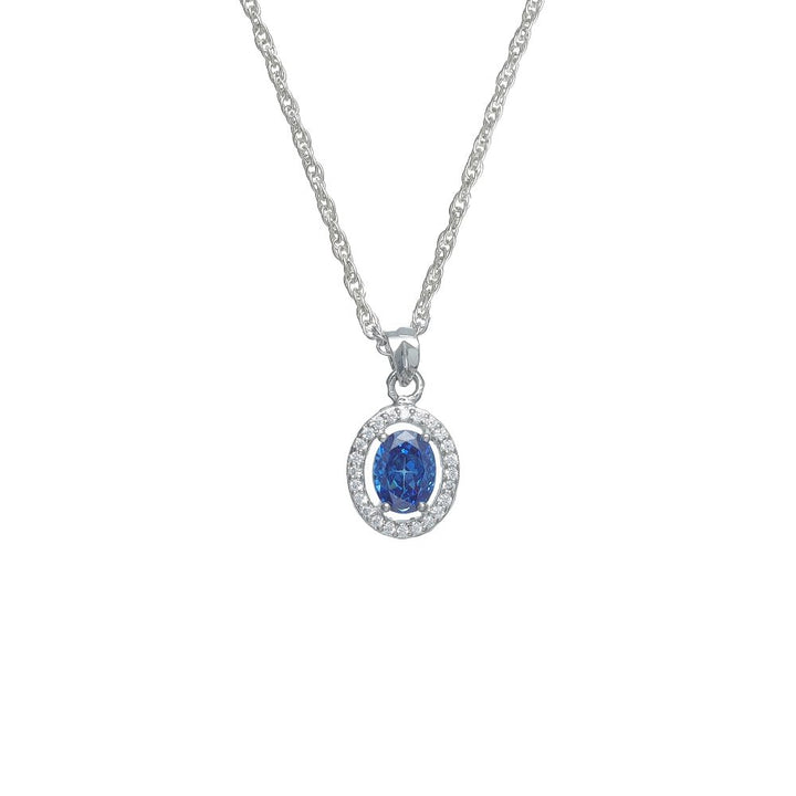 Silver Blue Midnight Halo Chain Pendant - tassyasilver.com