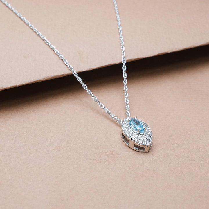 Silver Blue Mirage Chain Pendant - tassyasilver.com