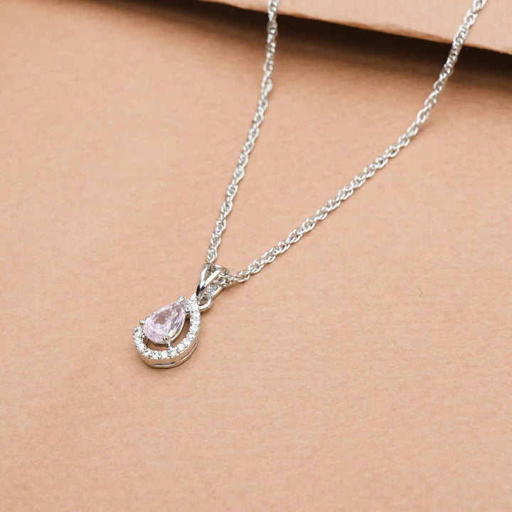 Silver Blush Drop Chain Pendant - tassyasilver.com