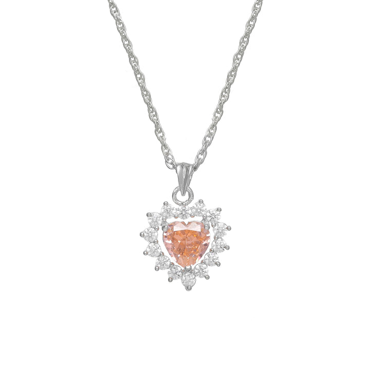 Silver Blush Heart Radiance Chain Pendant - tassyasilver.com