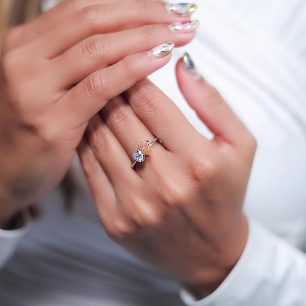 Silver Blush Heart Ring - tassyasilver.com