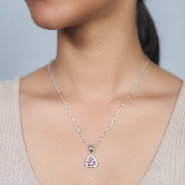 Silver Blush Prism Chain Pendant - tassyasilver.com