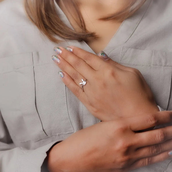 Silver Bunny Bliss Ring - tassyasilver.com