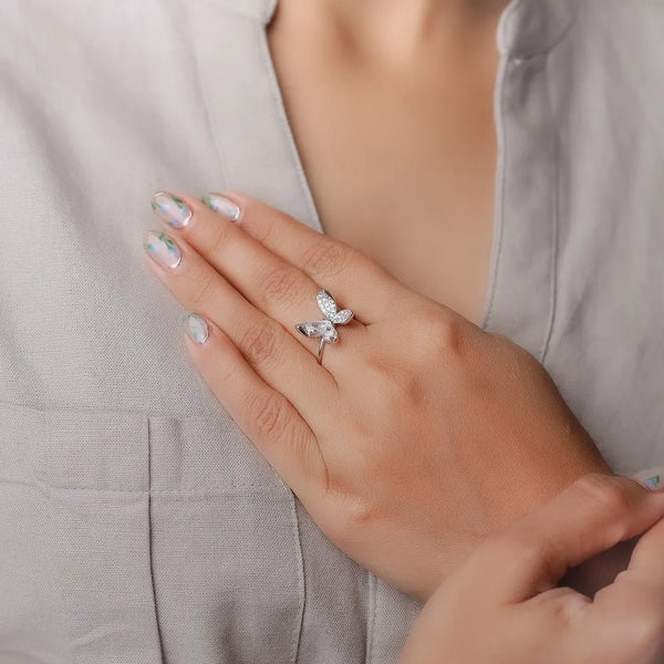 Silver Butterfly Elegance Ring - tassyasilver.com