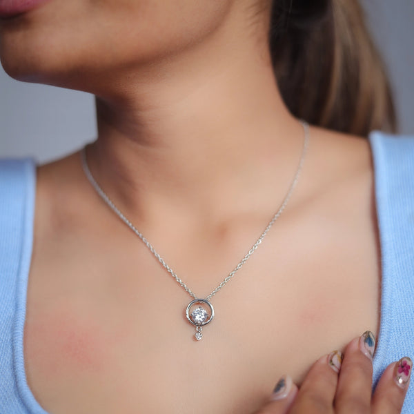 Silver Circle of Shine Chain Pendant - tassyasilver.com