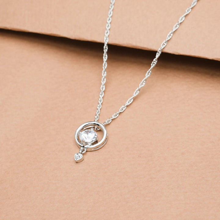 Silver Circle of Shine Chain Pendant - tassyasilver.com