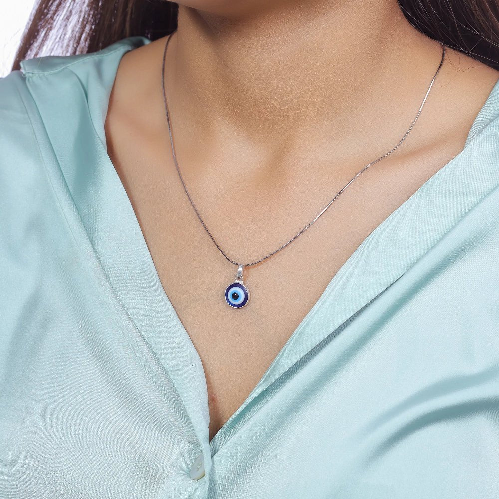 925 Silver Classic Evil Eye Chain Pendant | Tassya Silver ...