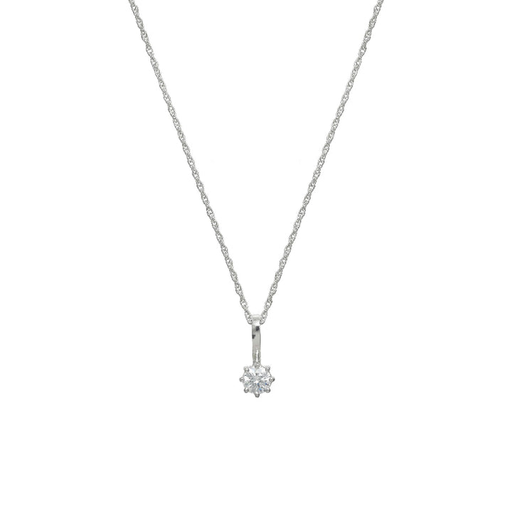 Silver Classic Solitaire Chain Pendant - tassyasilver.com