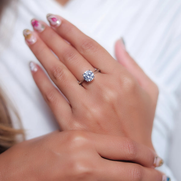 Silver Classic Solitaire Ring - tassyasilver.com