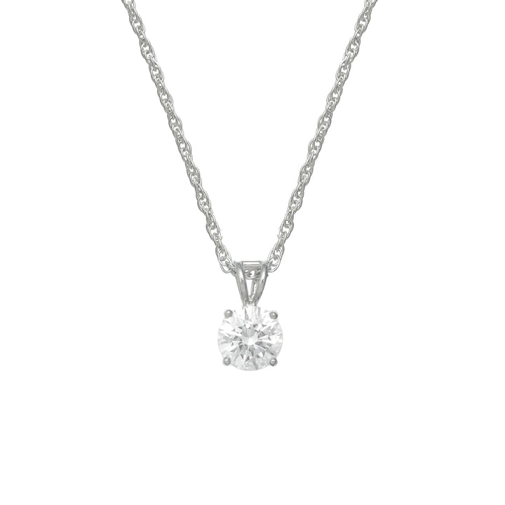 Silver Classic Solitaire Round Chain pendant - tassyasilver.com