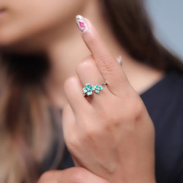Silver Clover Charm Ring - tassyasilver.com
