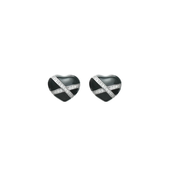 Silver Crisscross Crystal Hearts - tassyasilver.com