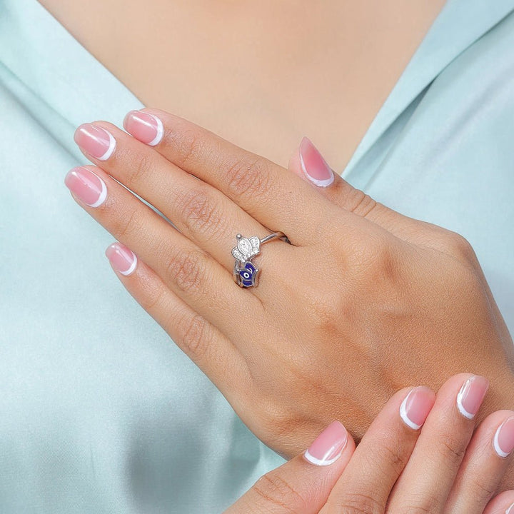 Silver Crown Eye Ring - tassyasilver.com