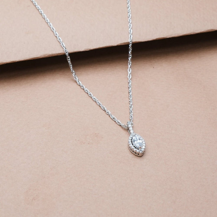 Silver Crystal Glint Chain Pendant - tassyasilver.com