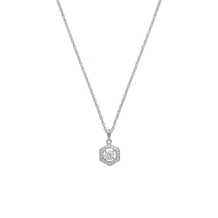 Silver Crystal Hexa Chain Pendant - tassyasilver.com