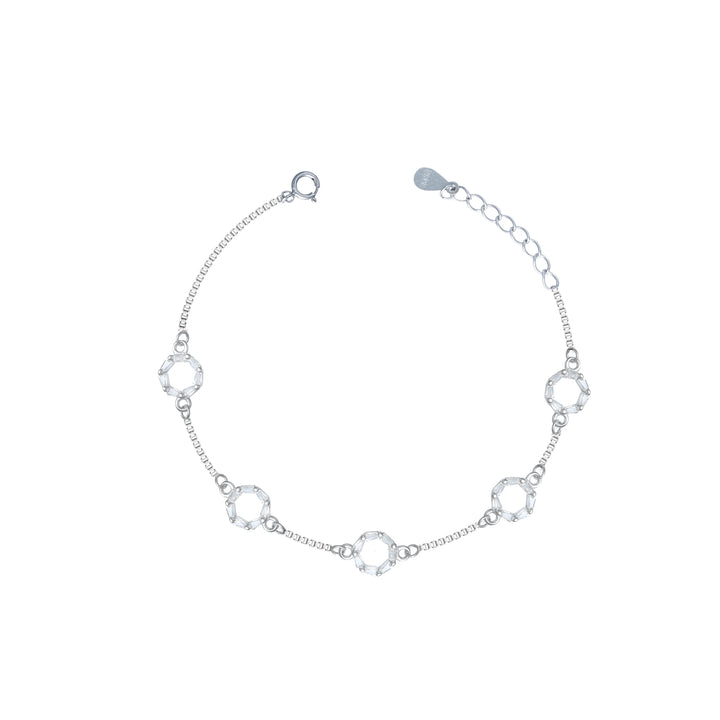 Silver Crystal Loop Bracelet - tassyasilver.com