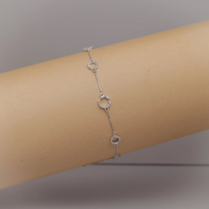 Silver Crystal Loop Bracelet - tassyasilver.com