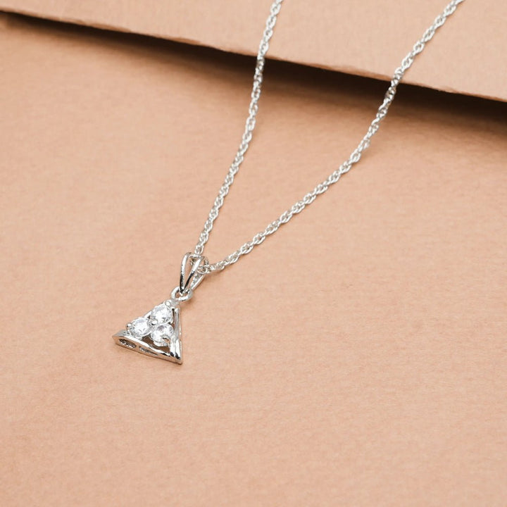 Silver Crystal Prism Chain Pendant - tassyasilver.com