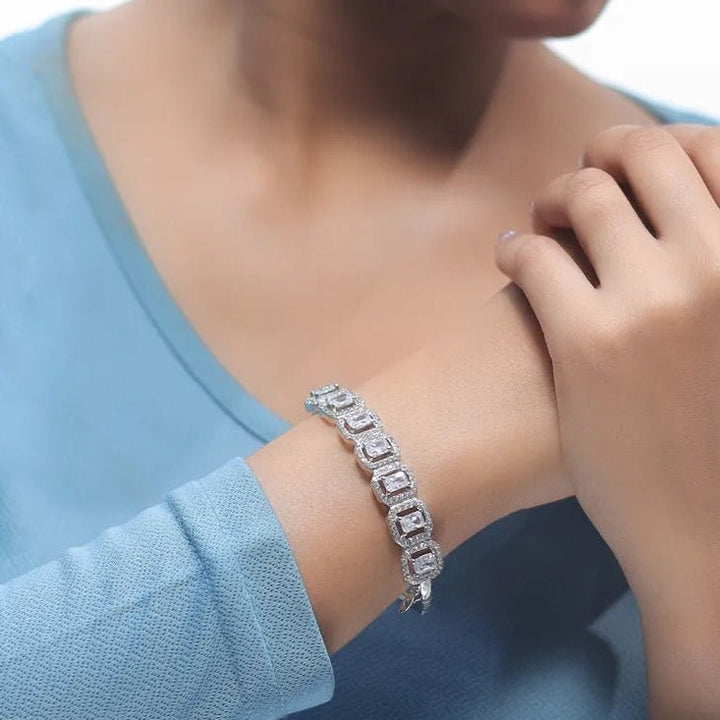 Silver Cubic Zirconia Serenade Kada - tassyasilver.com