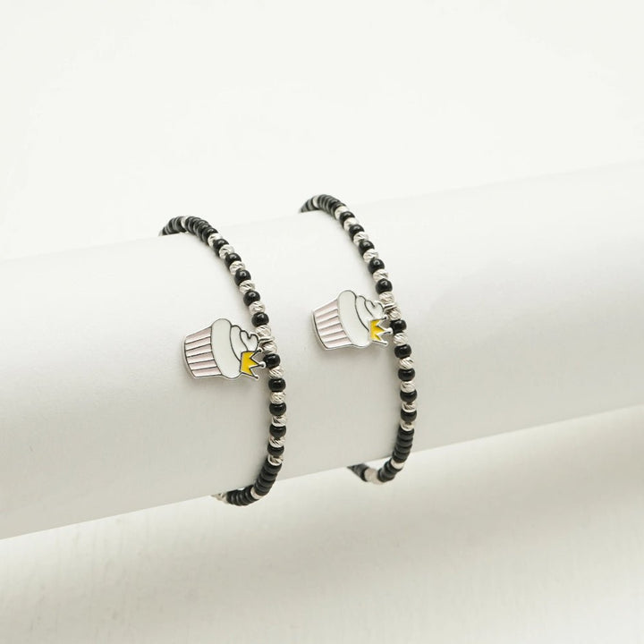 Silver Cupcake Crown Baby Bracelet - tassyasilver.com
