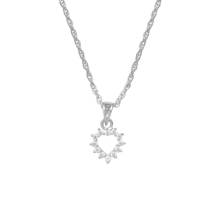 Silver Dainty Heart Crown Chain pendant - tassyasilver.com