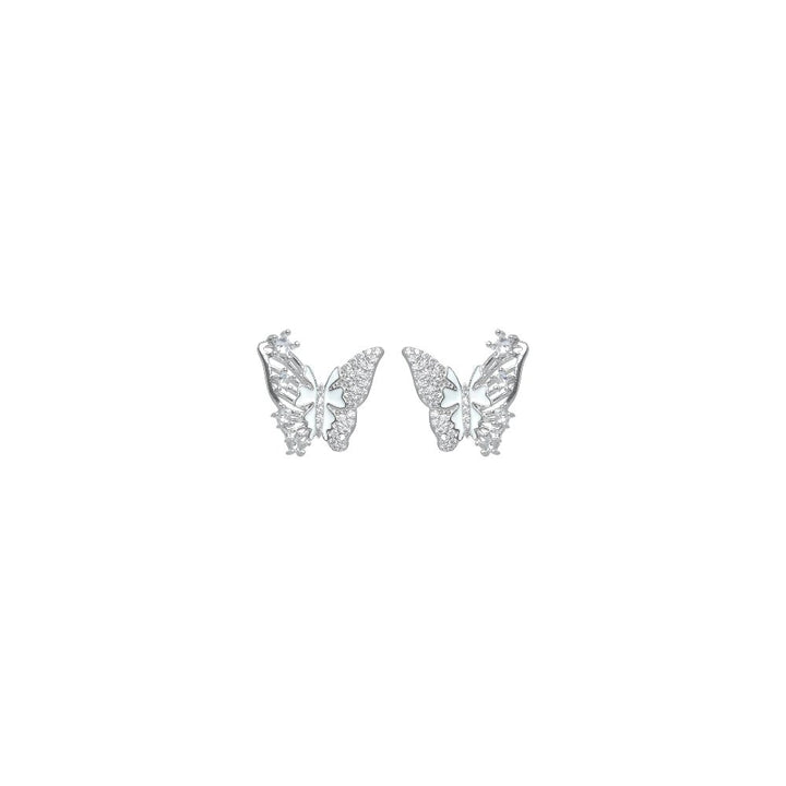 Silver Dazzling Butterfly Earrings - tassyasilver.com