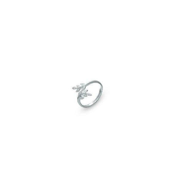 925 Silver Dewdrop Leaf Ring