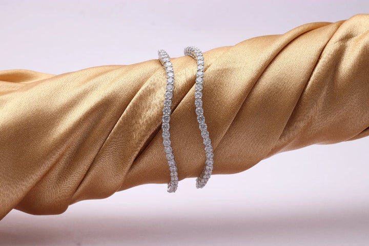 Silver Diamond Cascade Bangles - tassyasilver.com