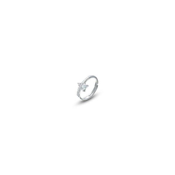 925 Silver Diamond Star Ring