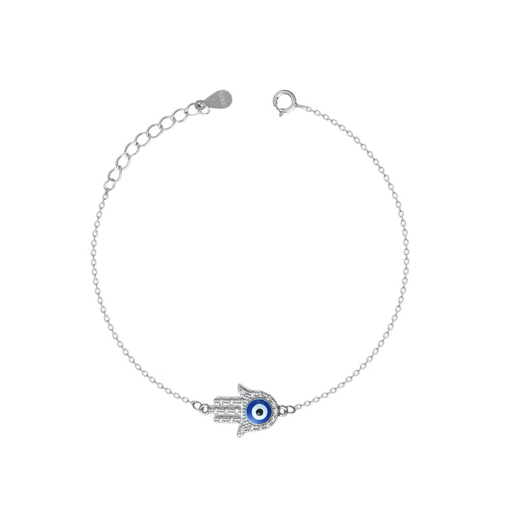 Silver Divine Hamsa Bracelet - tassyasilver.com