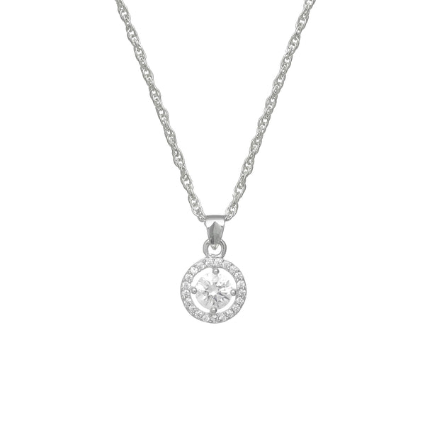 925 Silver Double Halo Pendant