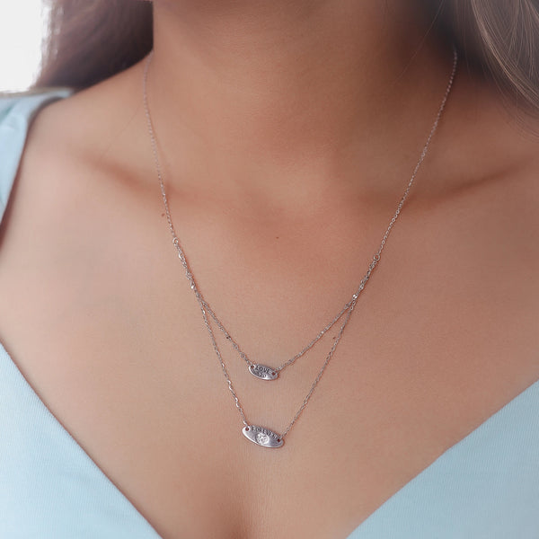 925 silver double layer love chain pendant – Tassya Silver