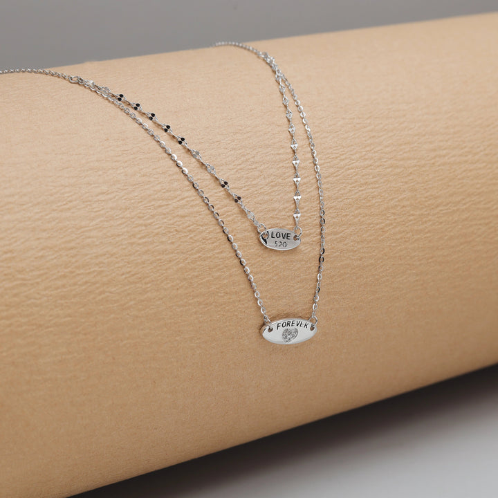 Silver Double Layer Love Chain Pendant - tassyasilver.com