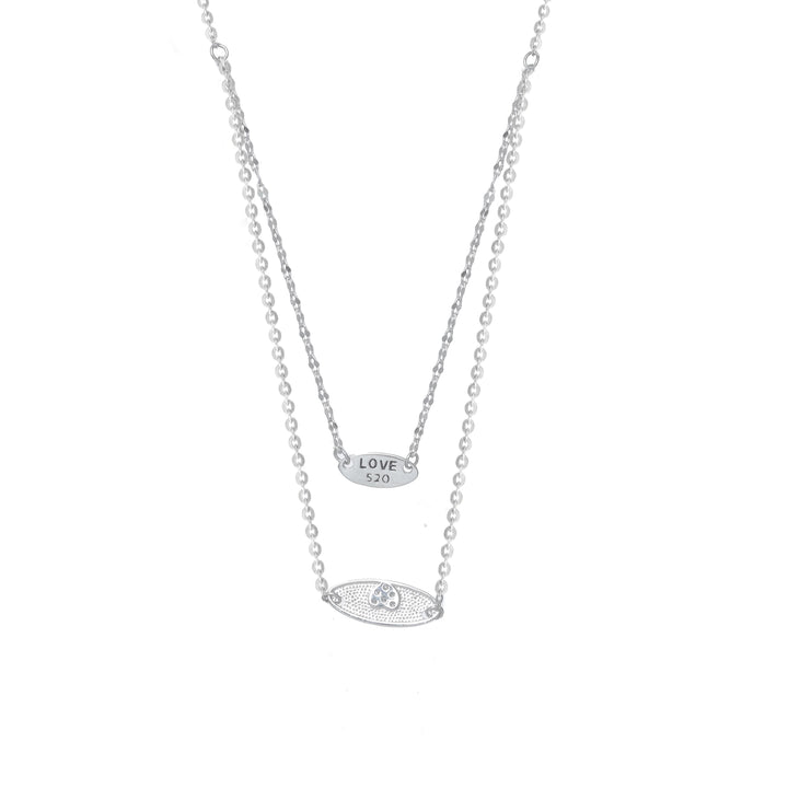 Silver Double Layer Love Chain Pendant - tassyasilver.com