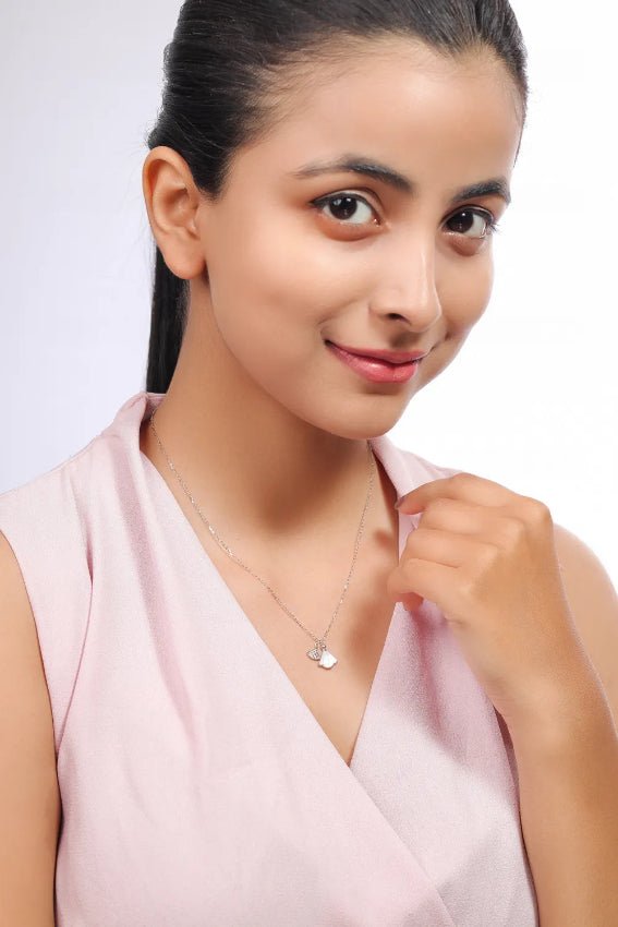 Silver Dual Drop Chain Pendant - tassyasilver.com