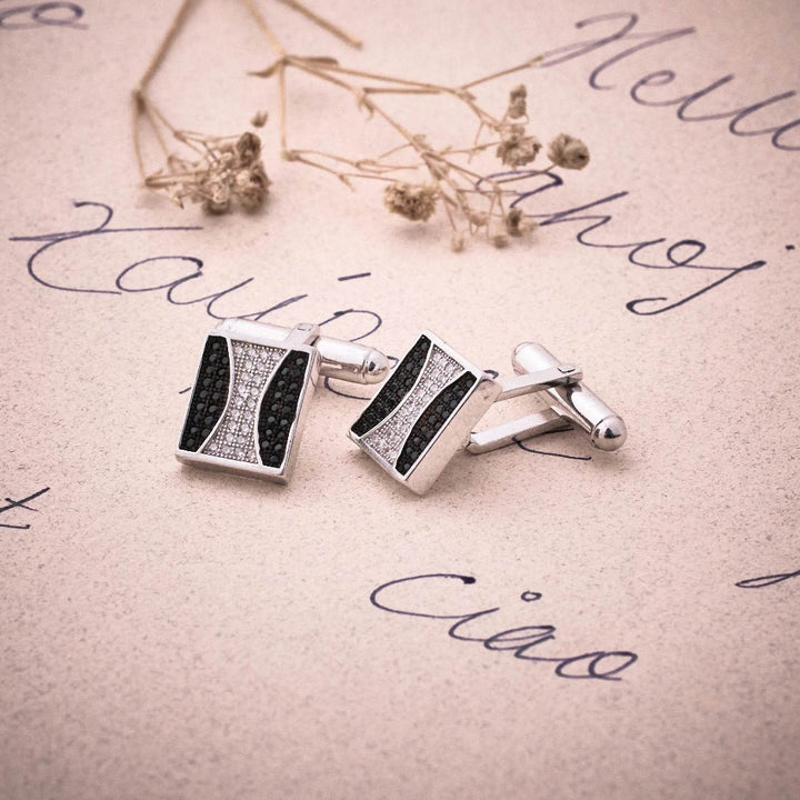 Silver Dual Tone Elegance Cufflinks - tassyasilver.com
