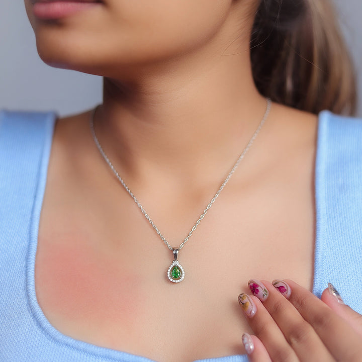 Silver Eden Teardrop Chain Pendant - tassyasilver.com