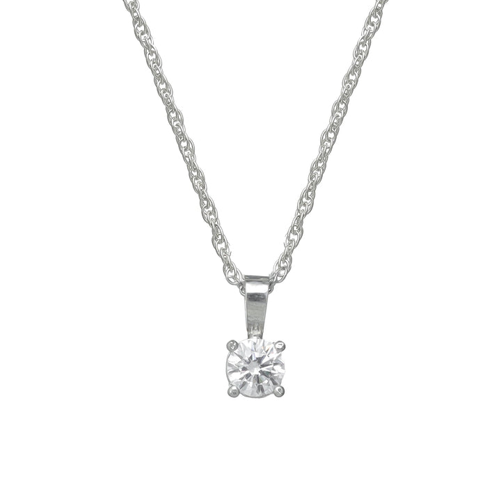 Silver Elegant Solitaire Round Chain pendant - tassyasilver.com