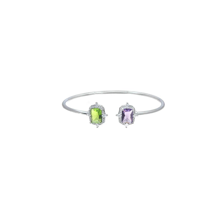 Silver Emerald & Amethyst Duet Kada - tassyasilver.com