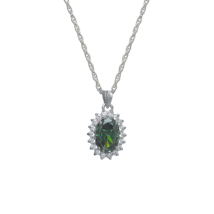 Silver Emerald Blaze Chain Pendant - tassyasilver.com