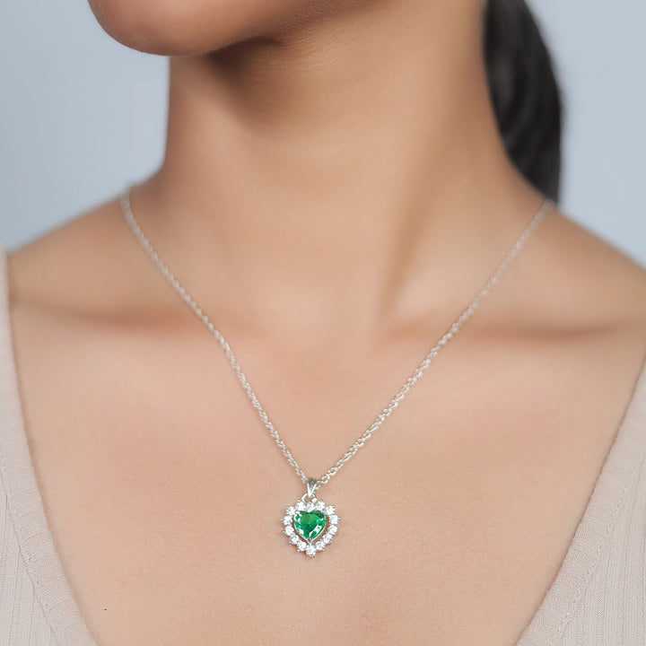 Silver Emerald Flame Chain Pendant - tassyasilver.com