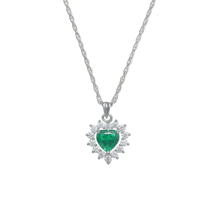 Silver Emerald Flame Chain Pendant - tassyasilver.com