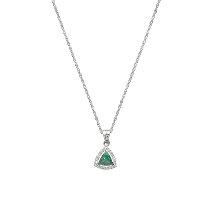 Silver Emerald Radiance Chain Pendant - tassyasilver.com