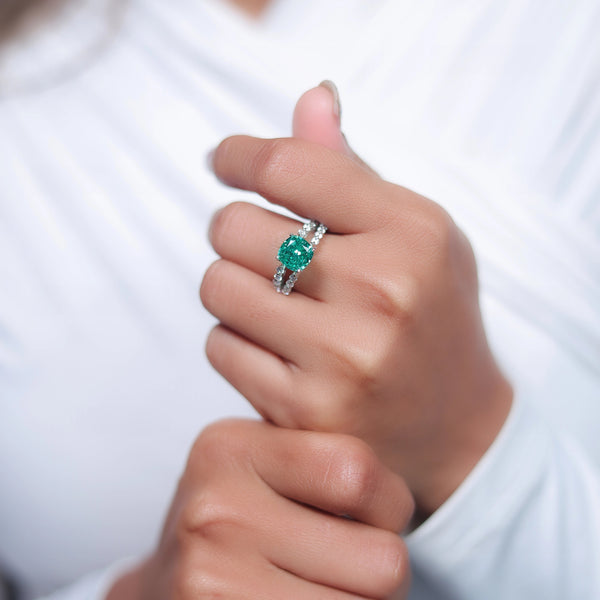 Silver Emerald Spark Ring - tassyasilver.com