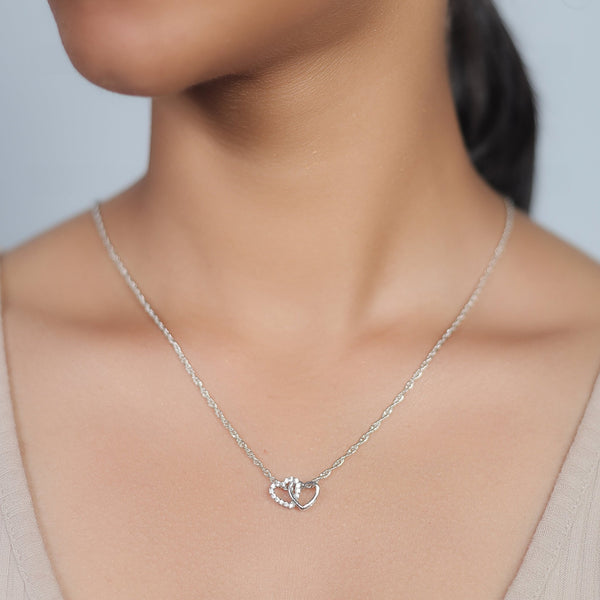 Silver Eternal Hearts Chain Pendant - tassyasilver.com