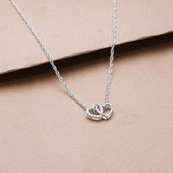 Silver Eternal Hearts Chain Pendant - tassyasilver.com