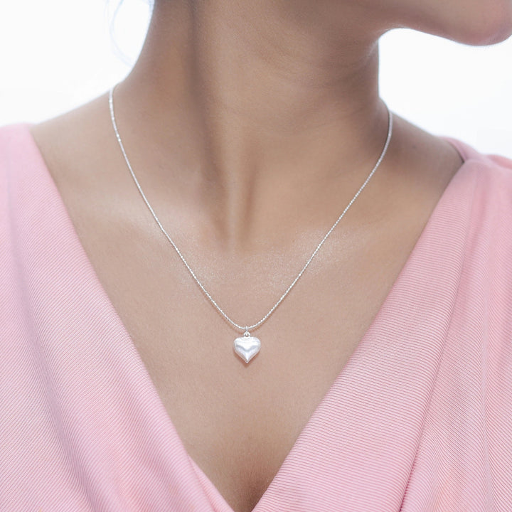 Silver Eternal Love Heart Chain Pendant - tassyasilver.com