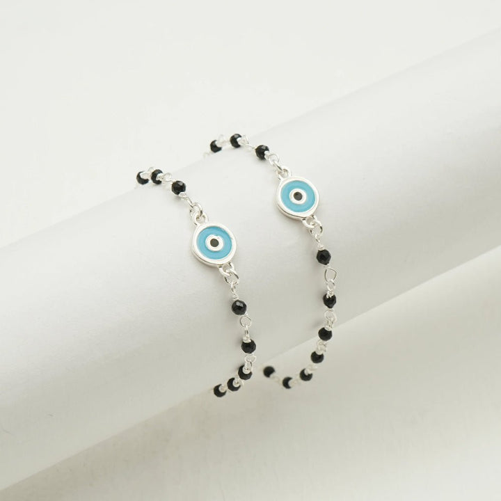 Silver Evil Eye Baby Bracelet - tassyasilver.com